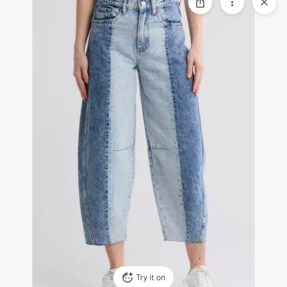 Blank NYC Two-Tone Barrel Jeans